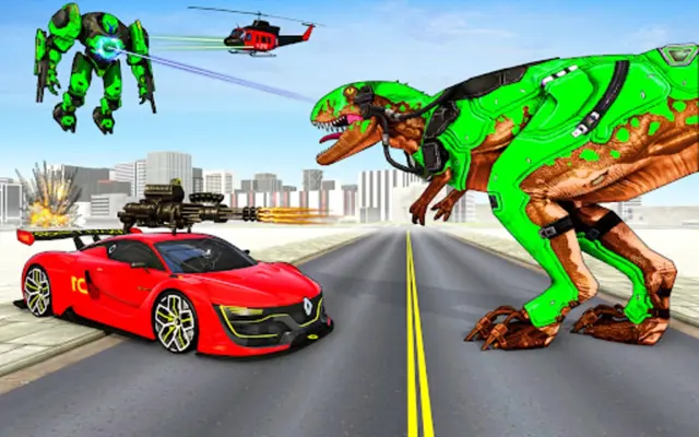 Dino Robot Car Transform Games android App screenshot 0