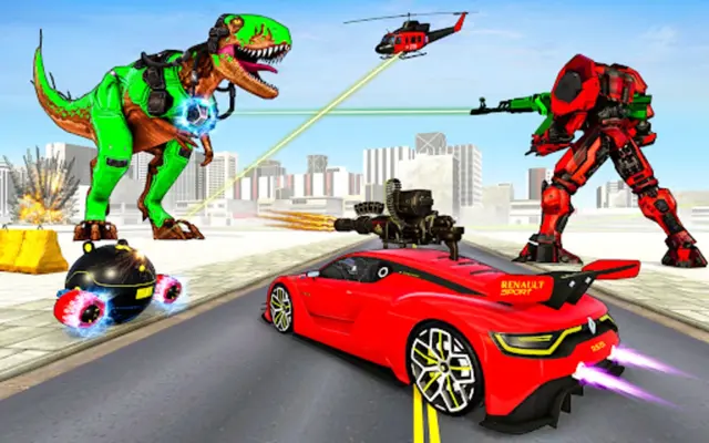 Dino Robot Car Transform Games android App screenshot 1