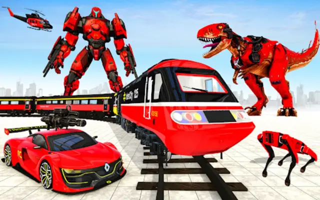 Dino Robot Car Transform Games android App screenshot 2